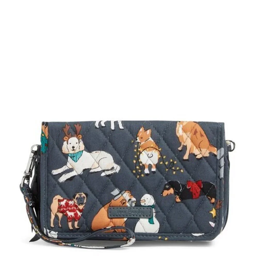 Vera Bradley RFID 3-in-1 Crossbody in Holiday Dogs NWT